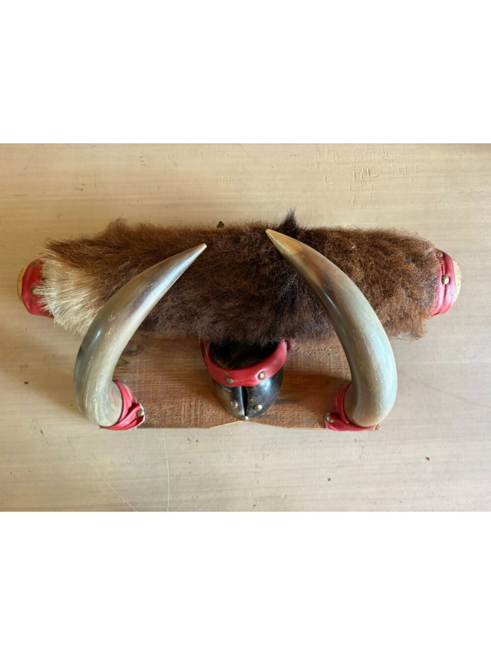Antique Bovine Cow Bull Horn Folk Art hat coat Rack